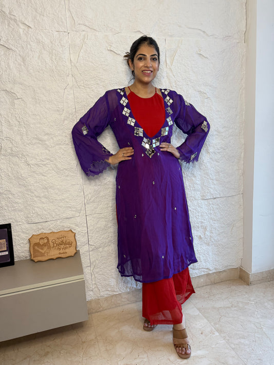 Indo-western color block 3 pc set