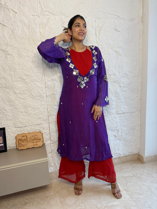 Indo-western color block 3 pc set