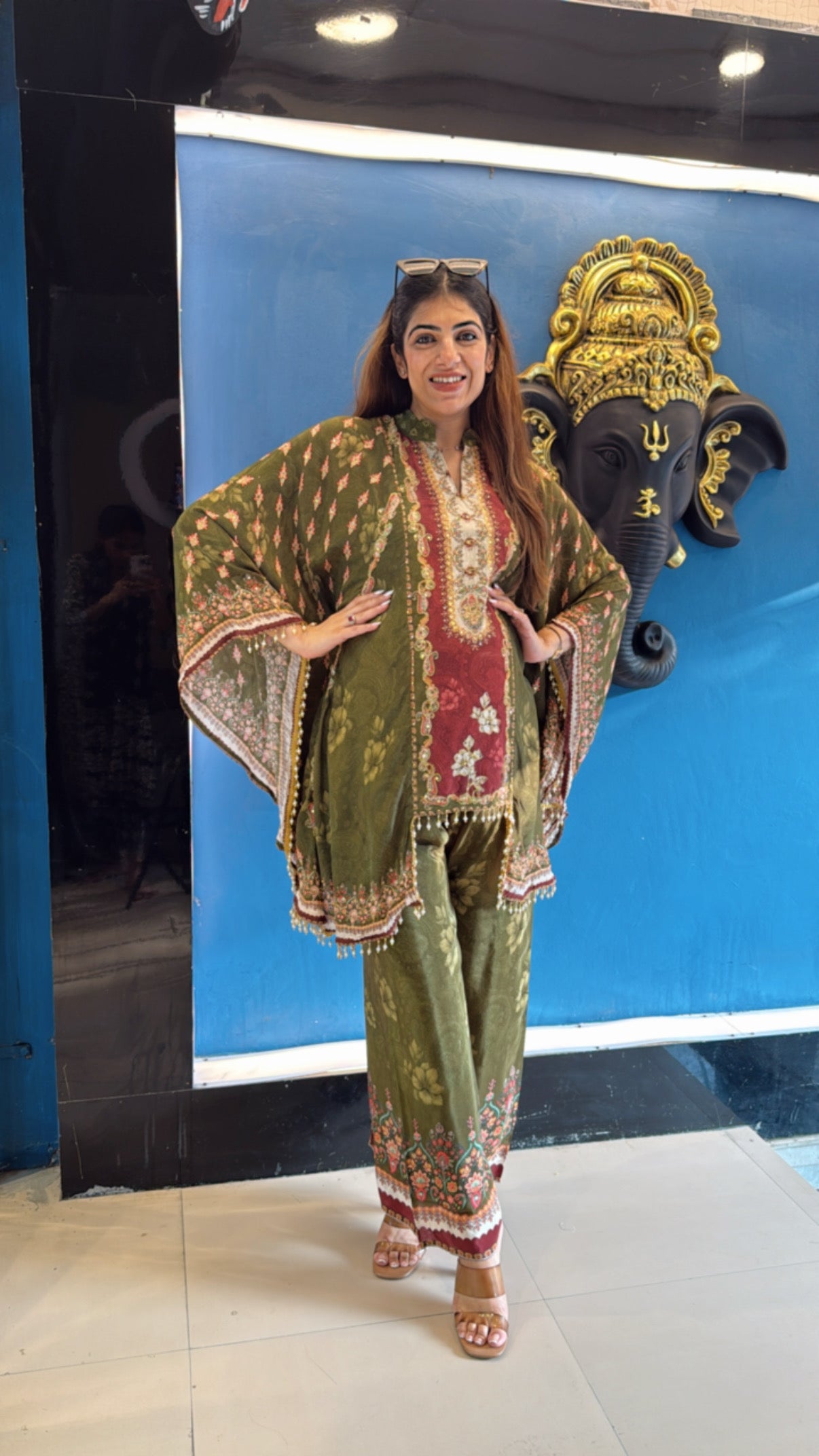 Digital Crepe Indo-Western Set