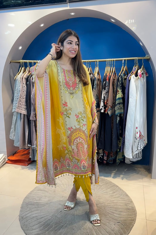 2pc Partywear Kaftan Set With Tulip Pant