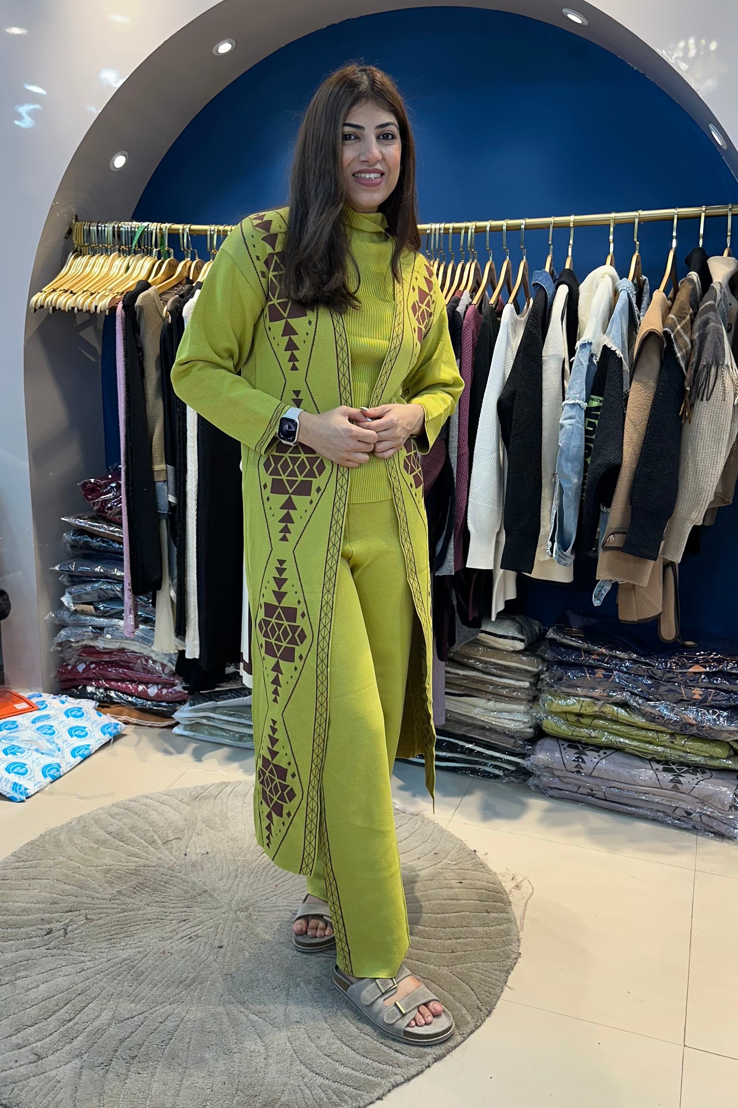 2pc Woolen Co-ord Set With Long Jacket