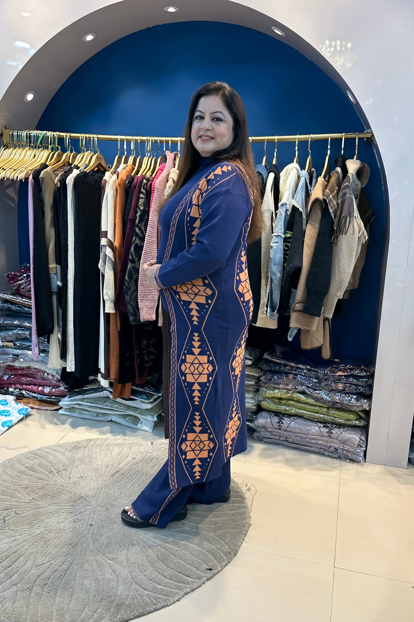 2pc Woolen Co-ord Set With Long Jacket