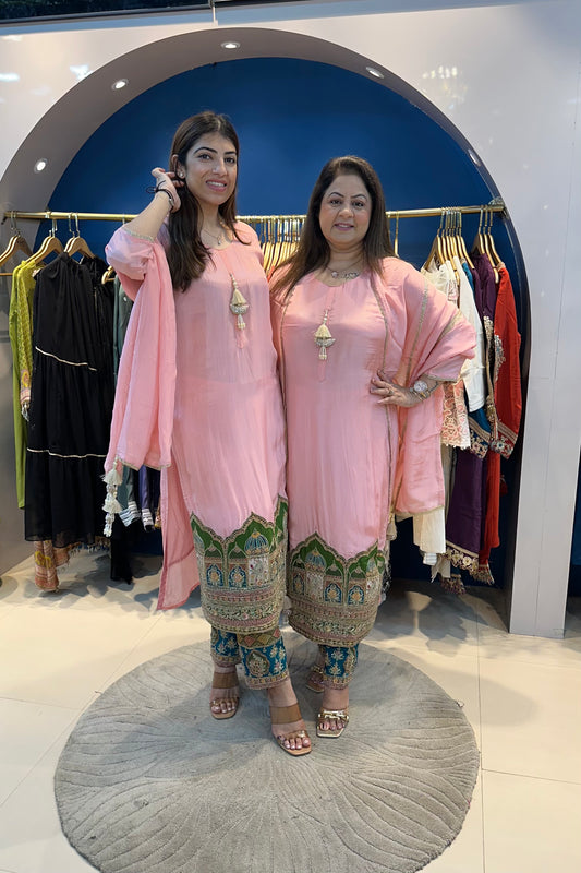 3pc Premium Silk Pakistani Suit With Organza Dupatta
