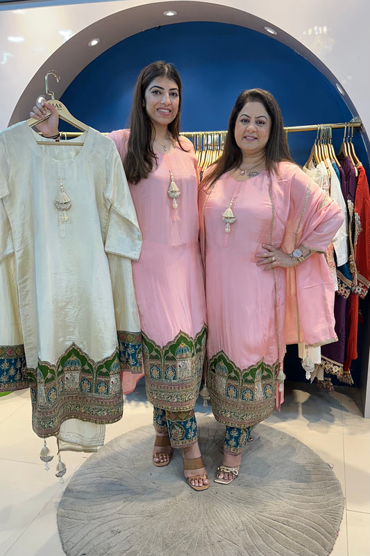 3pc Premium Silk Pakistani Suit With Organza Dupatta