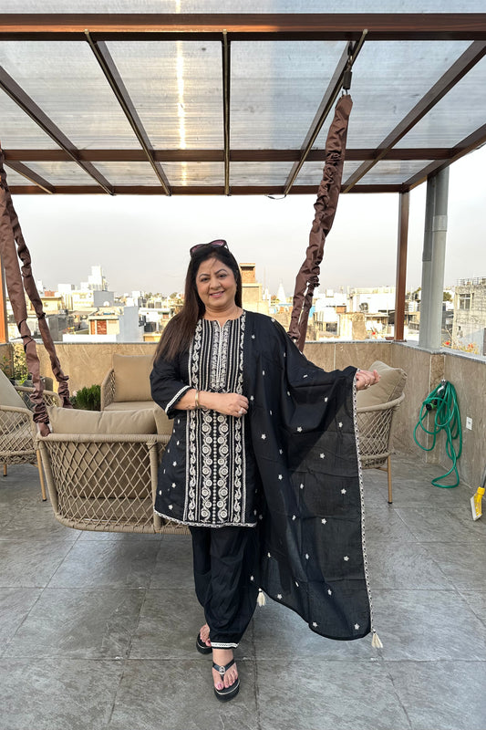 3pc Cotton Pakistani Suit Paired With Afghani Pants