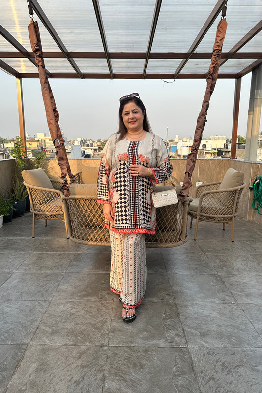 2pc Cotton-Muslin Pakistani Printed Co-ord Set