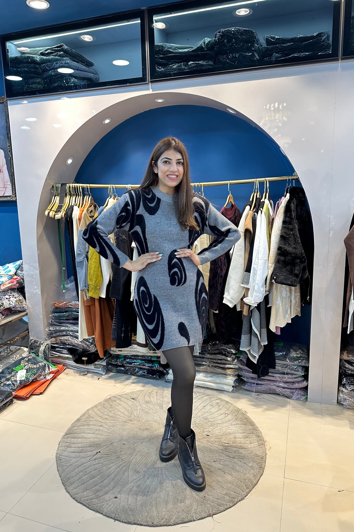 Woolen One Piece Dress