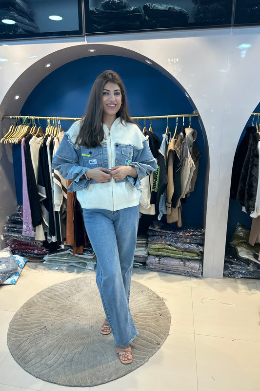 Oversized Woolen Denim Jacket(Only Jacket)