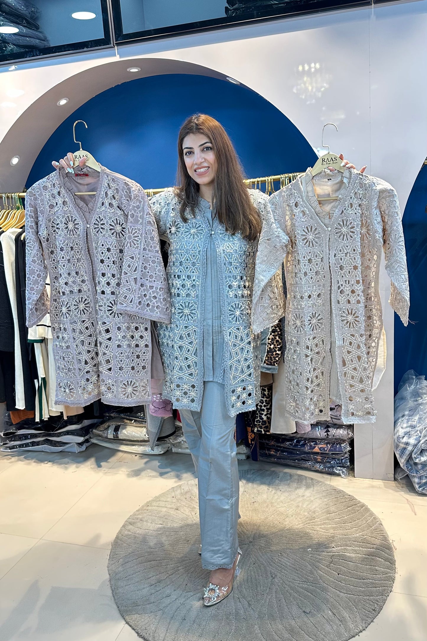 4pc Pakistani Suit Paired With Bell Bottom Pants