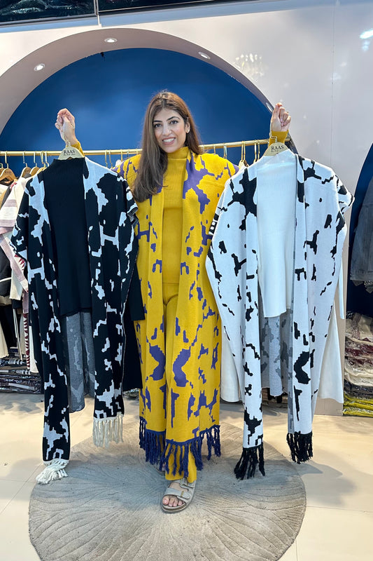 3pc Woolen Co-ord Set With Long Stole