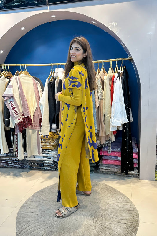 3pc Woolen Co-ord Set With Long Stole