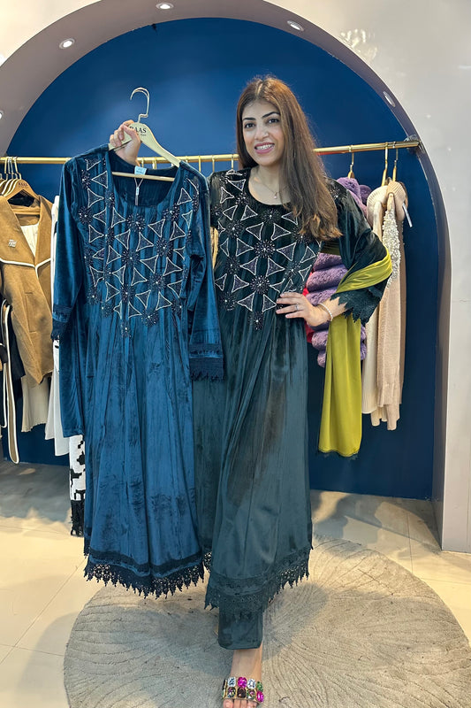 3pc Double-tonned Color Anarkali Suit