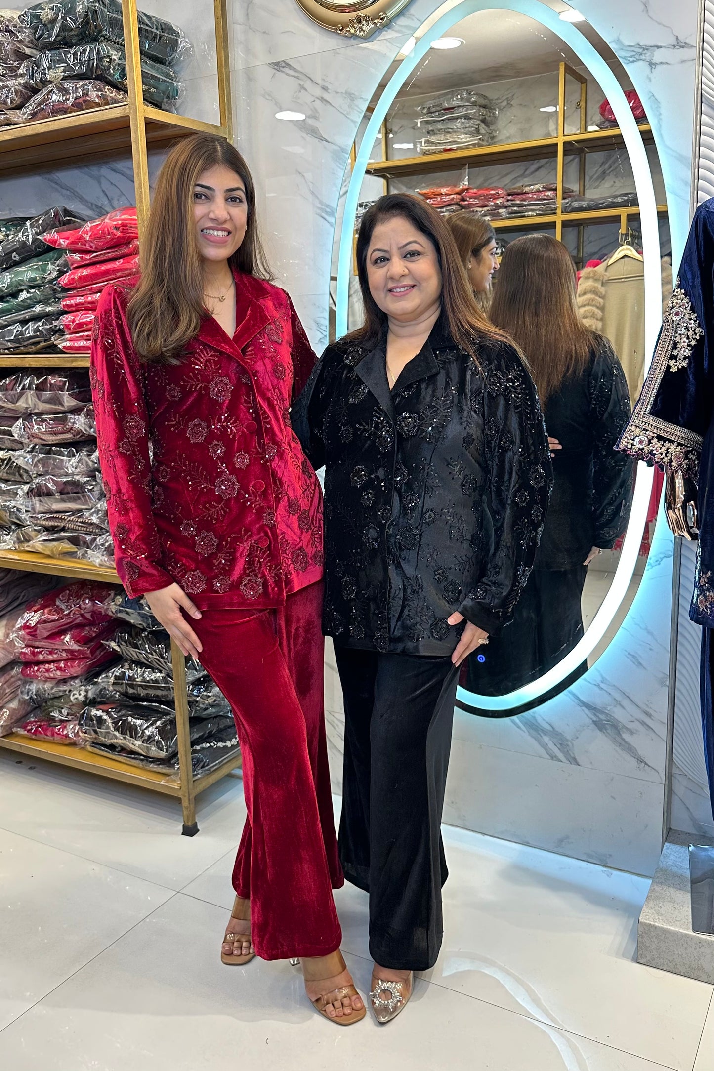2pc Velvet Partywear Indo-wesstern Blazer Set