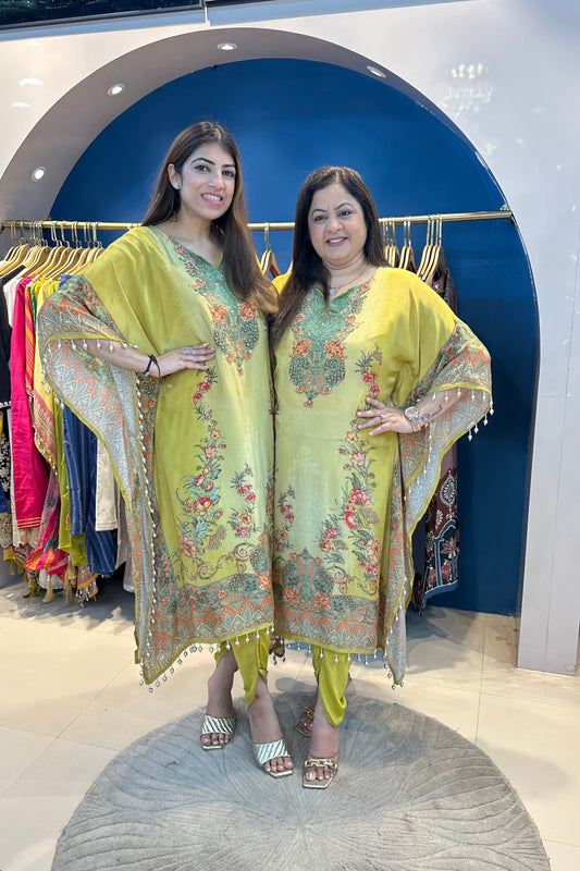 2pc Partywear Kaftan Set With Tulip Pant