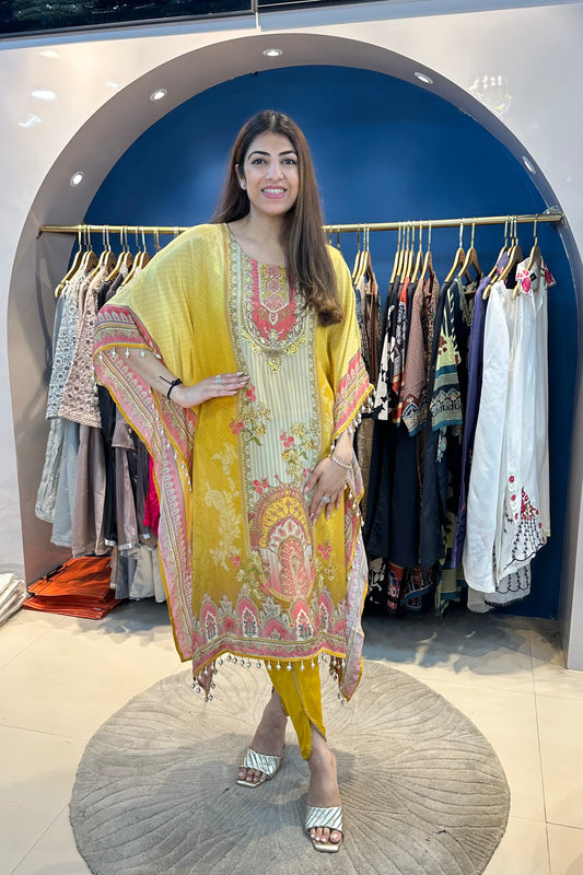 2pc Partywear Kaftan Set With Tulip Pant
