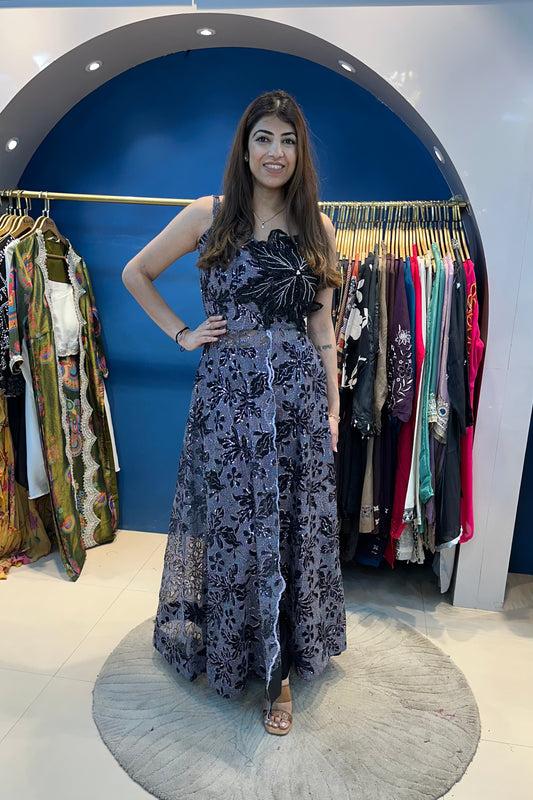 2pc Partywear Indo-western Set Paired With Plazzo Pants