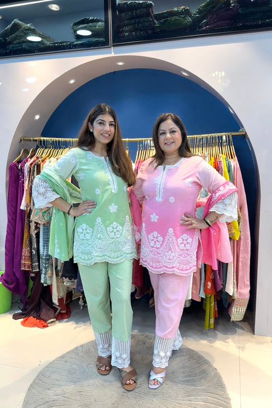 3pc Cotton Ombre Suit With Ombre Dupatta