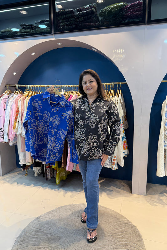 Cotton Collar Rubber Print Shirt(Only shirt)