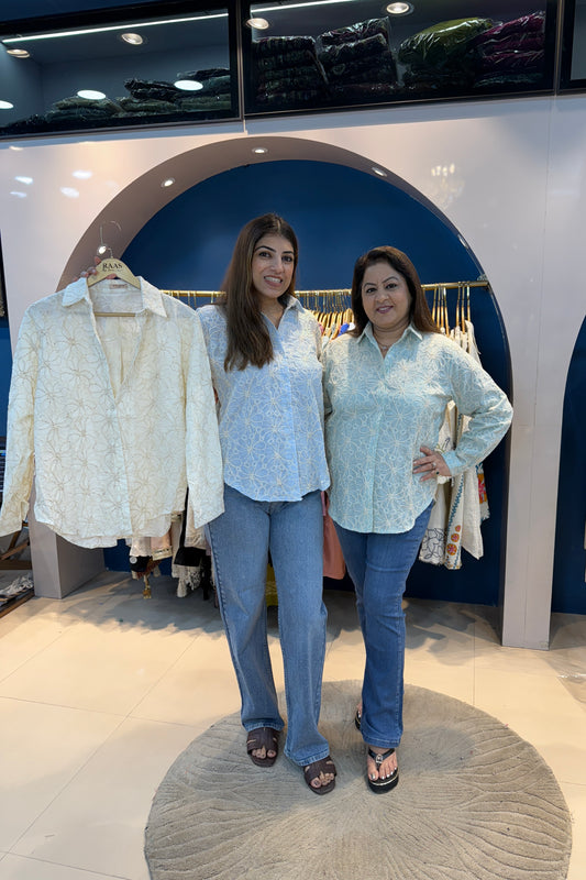 Imported Embroidered Collar Shirt(Only Shirt)