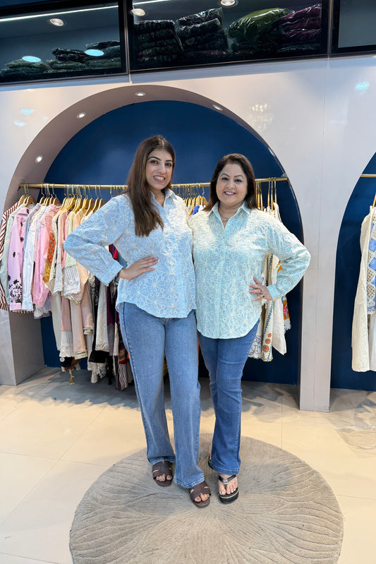 Imported Embroidered Collar Shirt(Only Shirt)