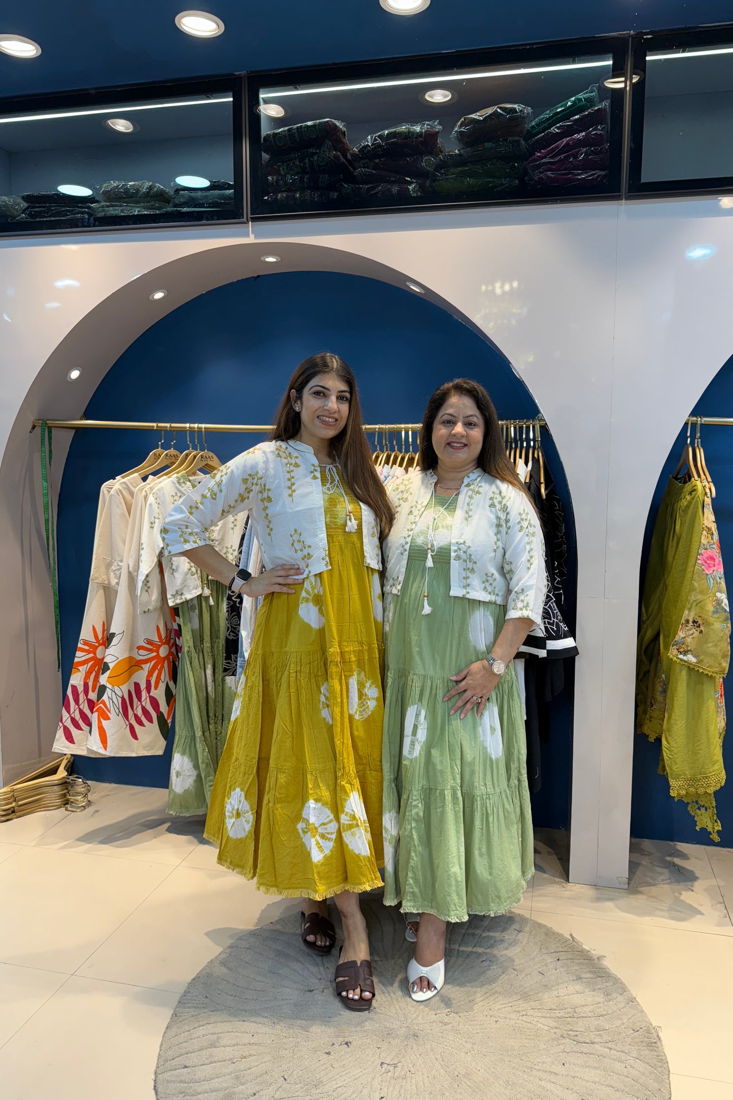 2pc Cotton Long Dress With Short Jacket