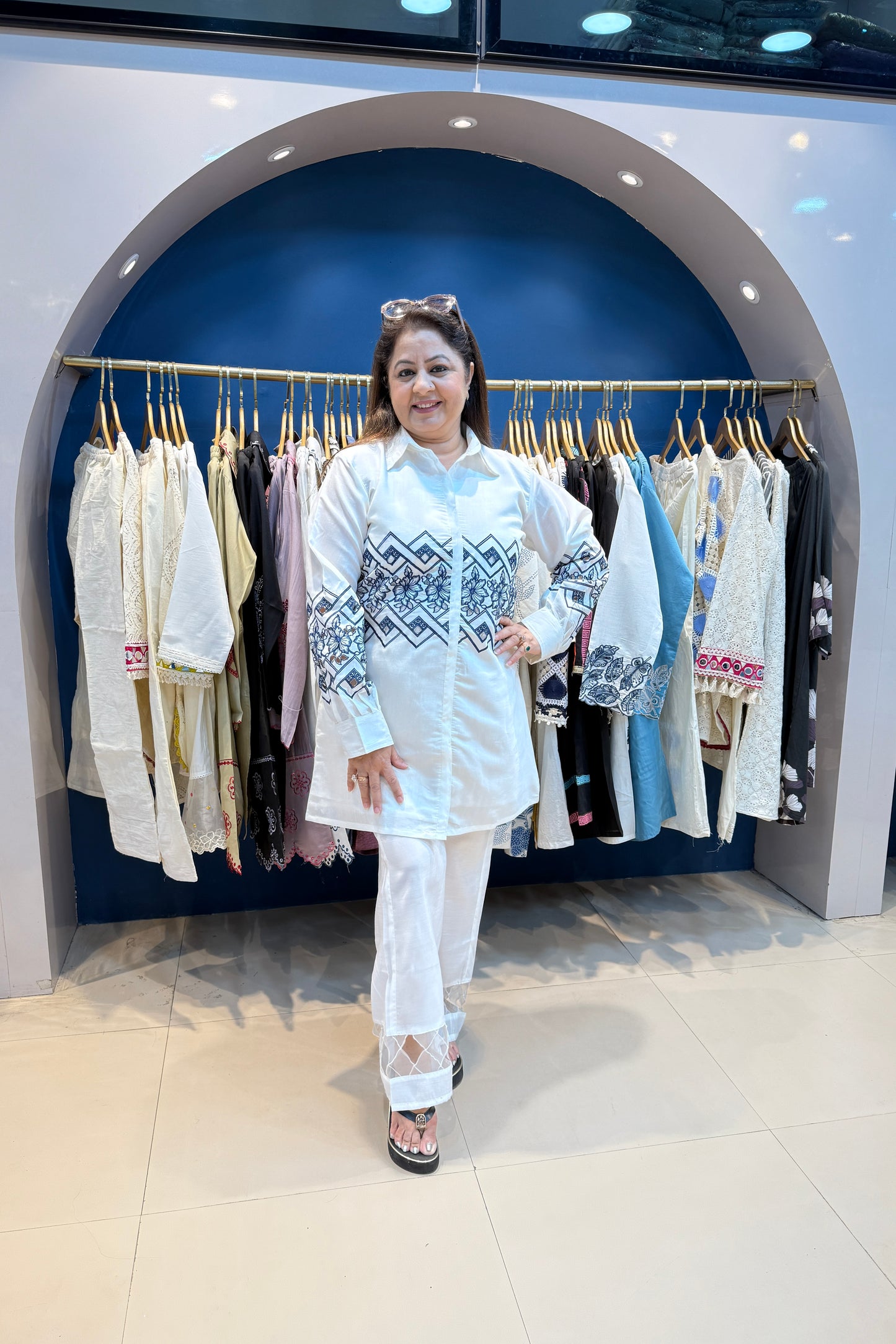2pc Cotton Embroidered Co-ord Set