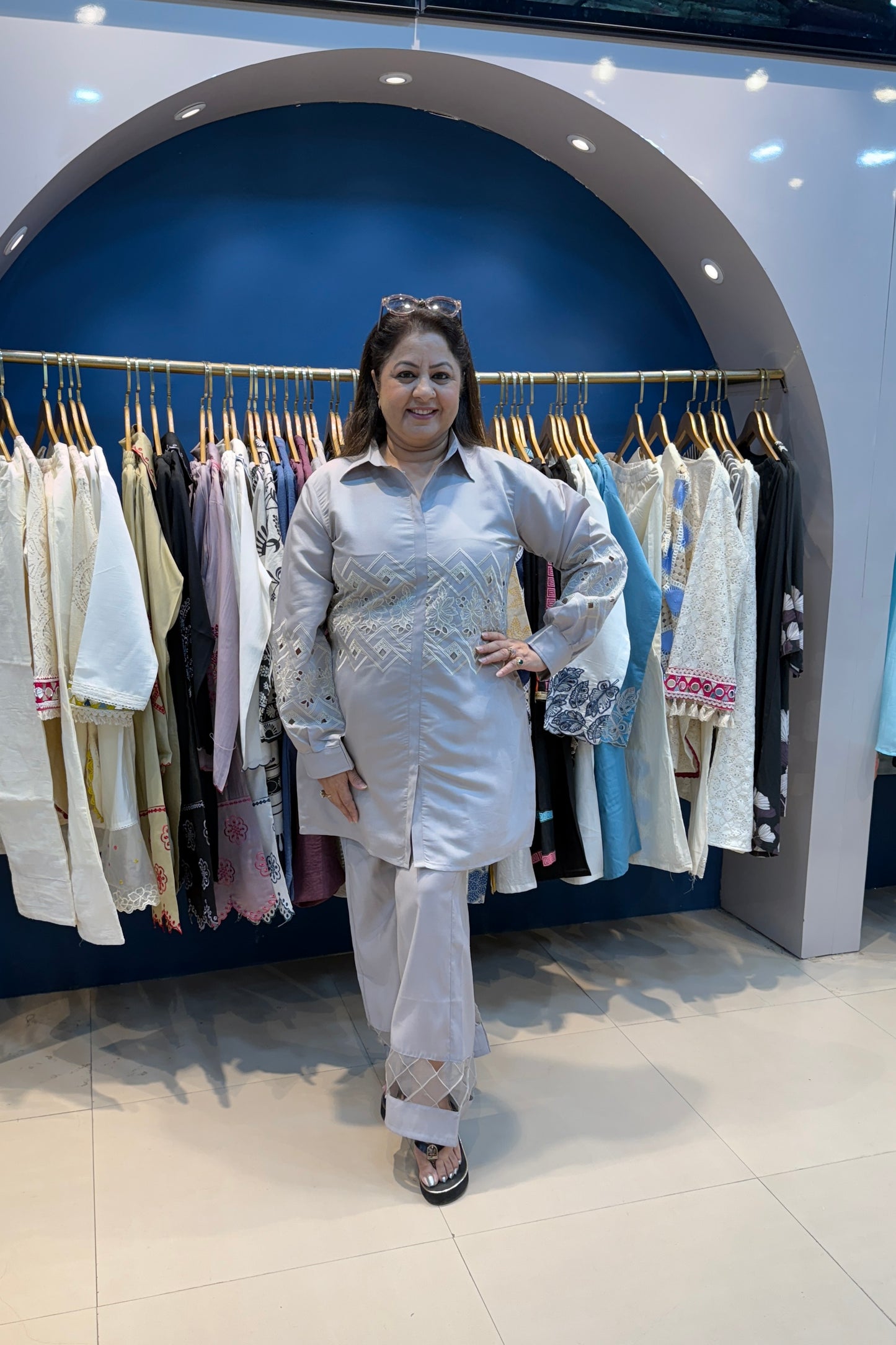 2pc Cotton Embroidered Co-ord Set