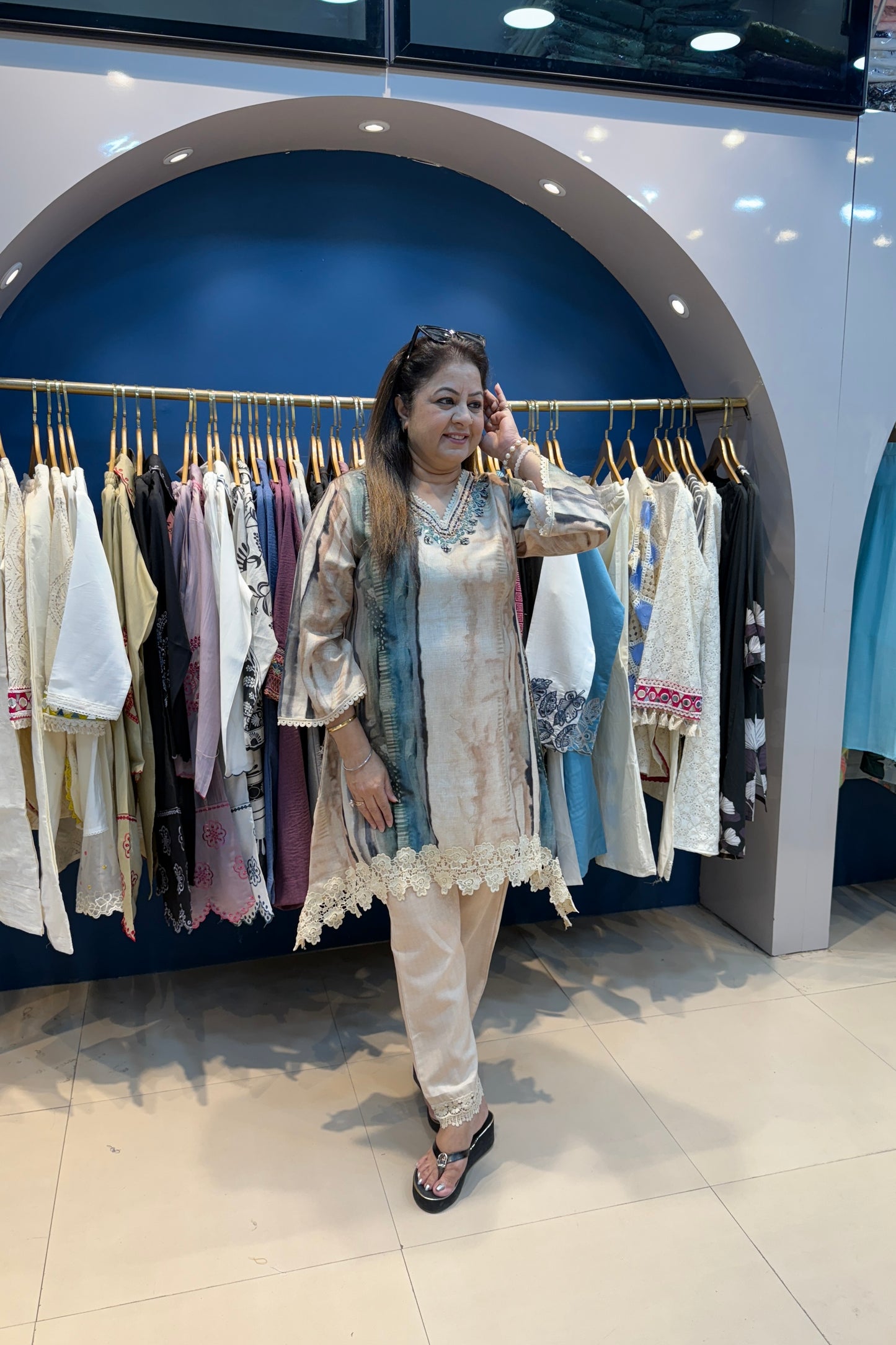 2pc Khadi-Cotton C-Cut Co-ord Set