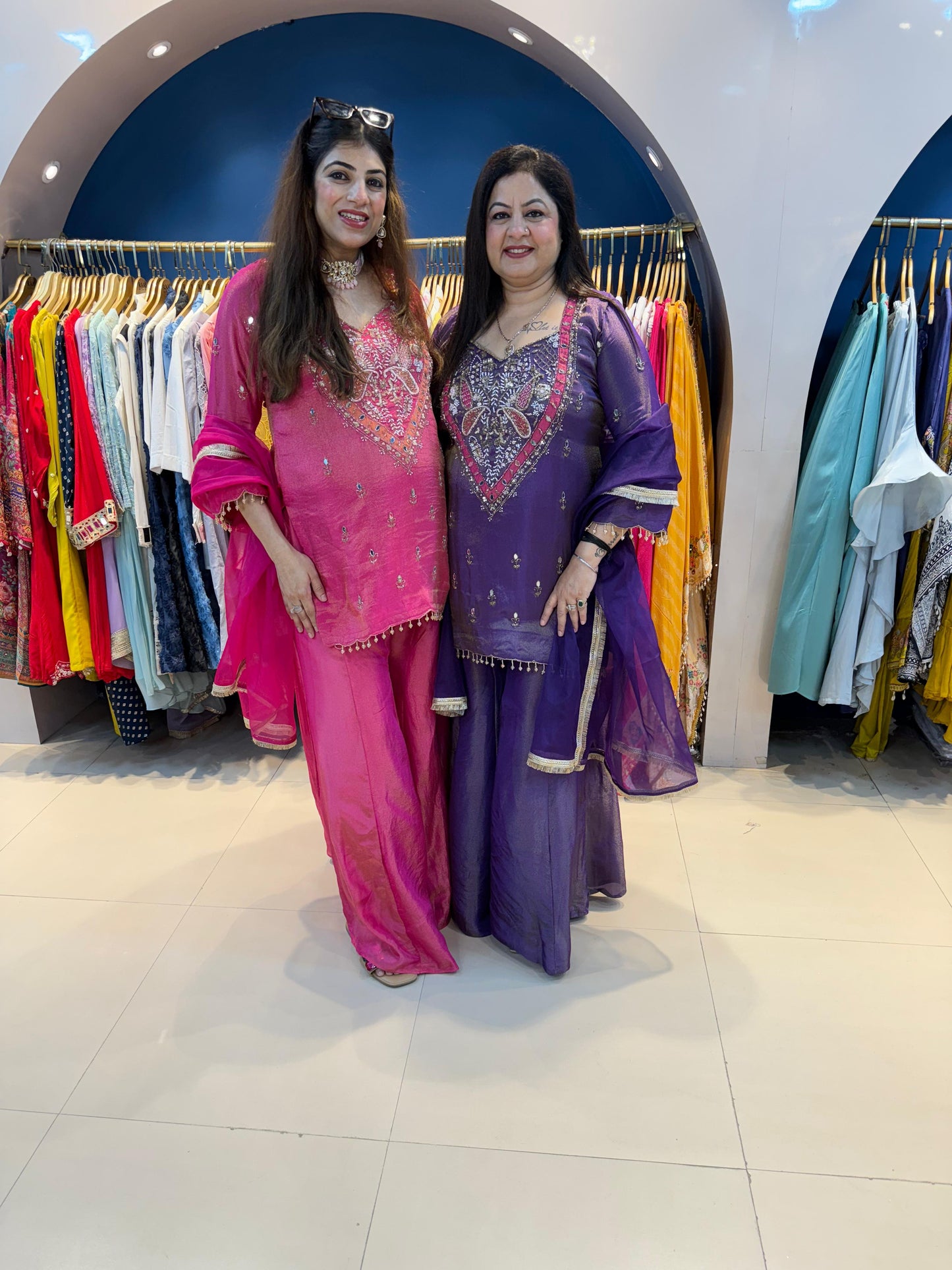 Shimmer Tissue 3 Pc Suit with Handwork & Kali Palazzo