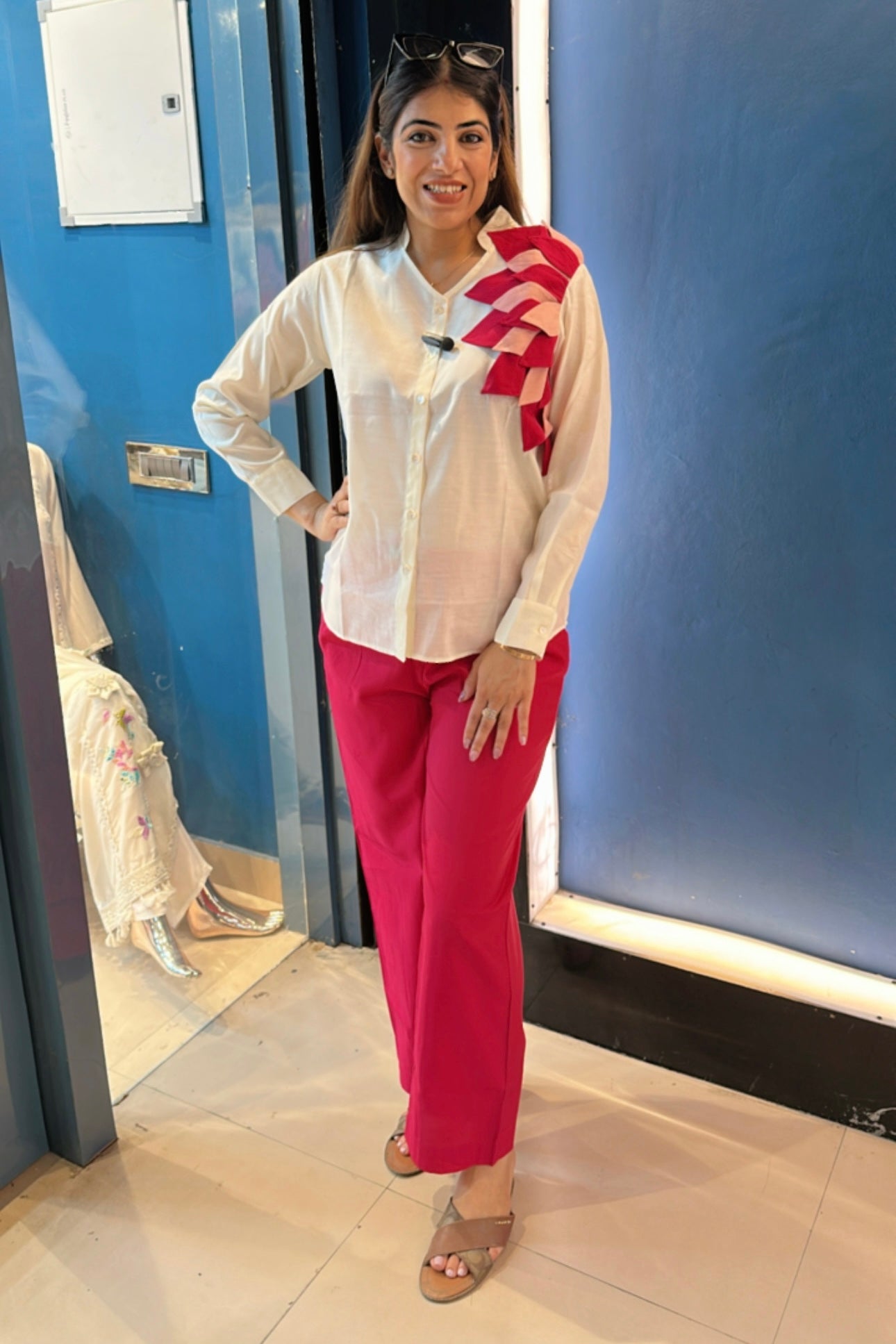 2pc Cotton Muslin Petals Embroidered Co-ord Set