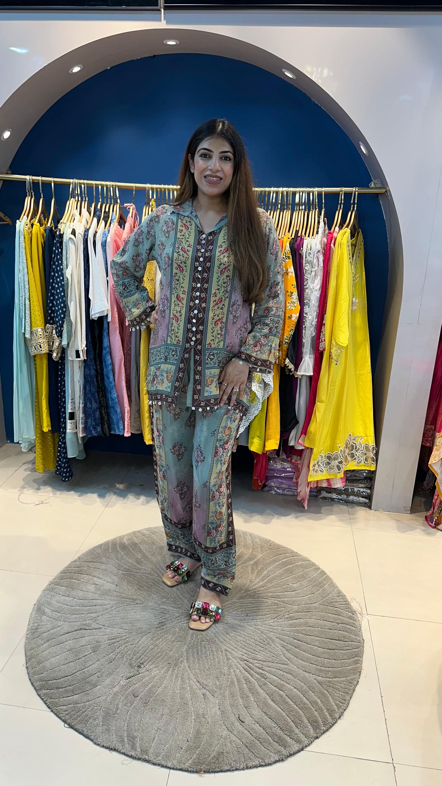 Digital 2 pc pure crepe co-ord set