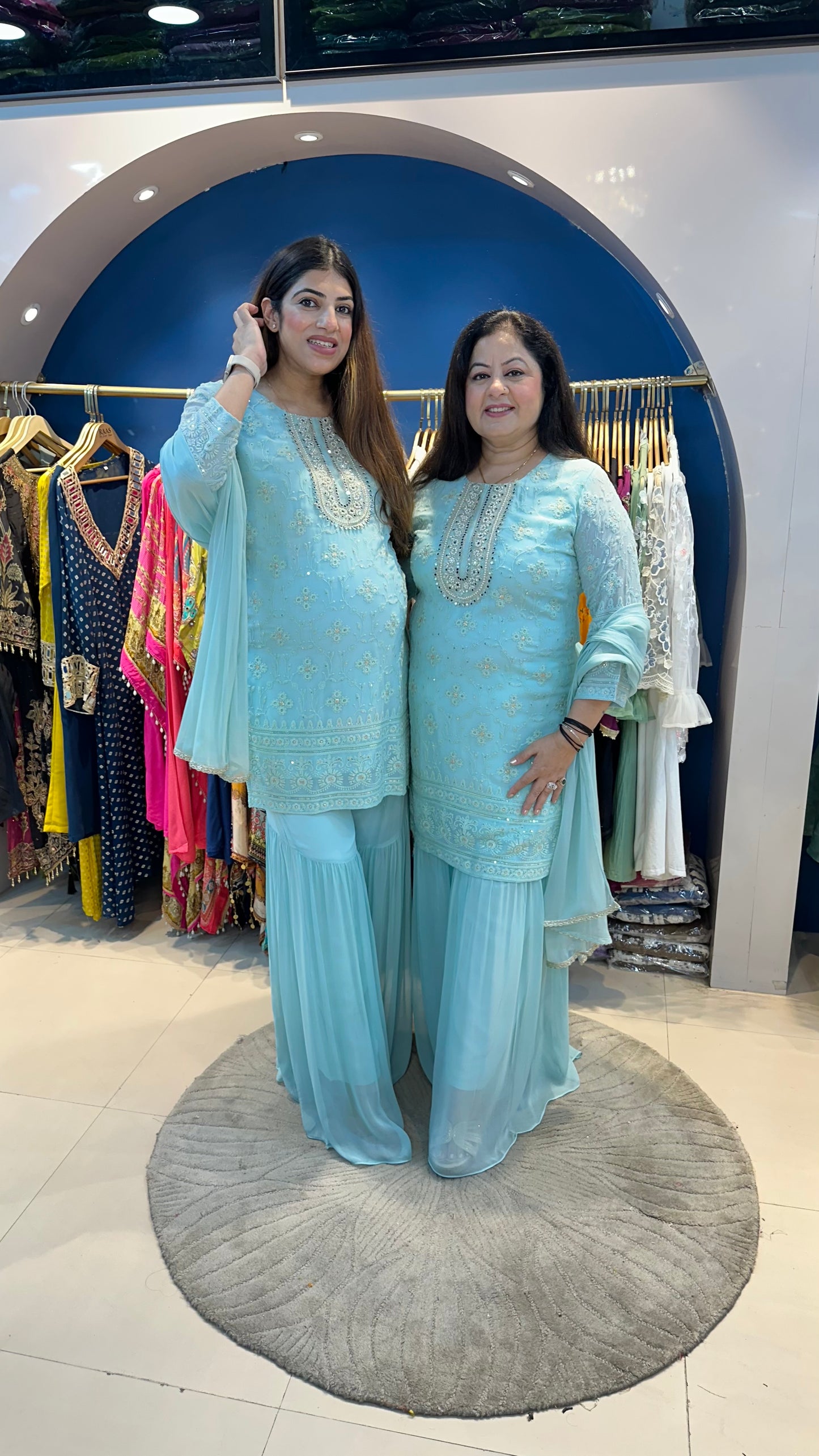 Georgette lakhnavi garara set