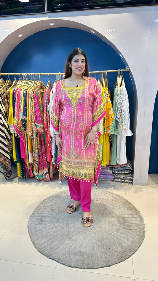 Digital crepe 2 pc kaftan set