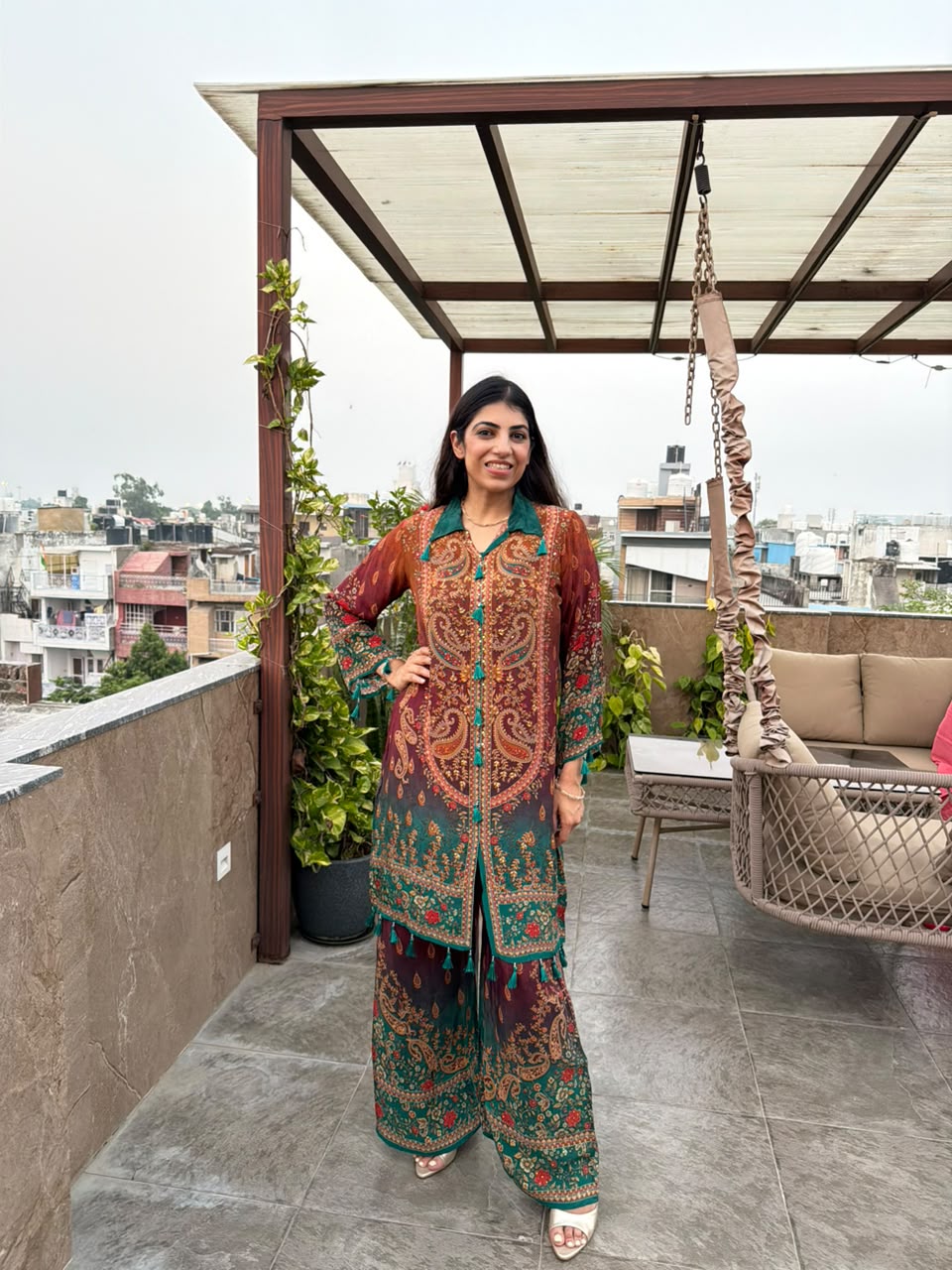 Pure digital crepe-2pc, co-ord set with plazo