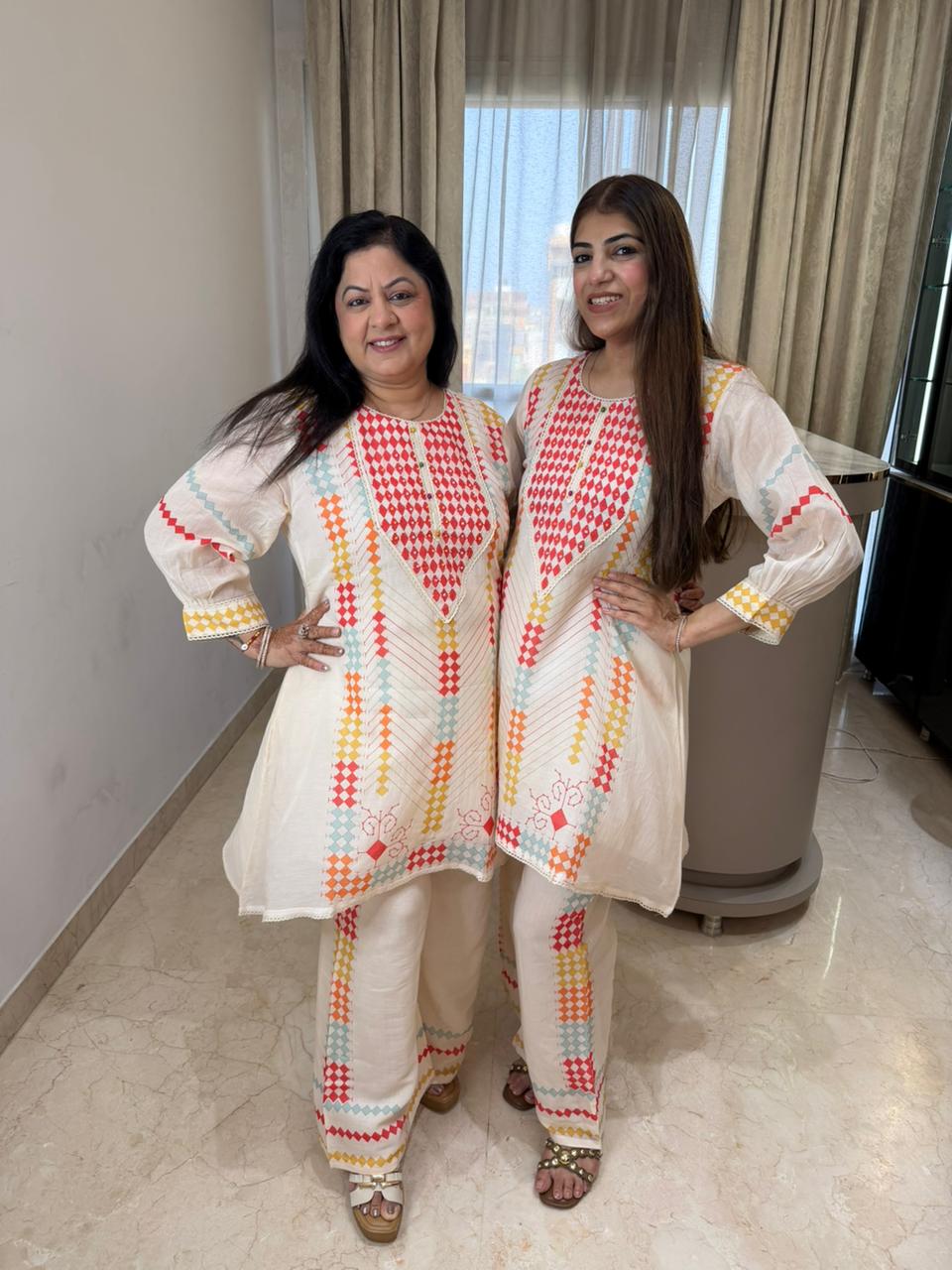 Pure mul cotton printed 2pc, co-ord set with pure cotton lining