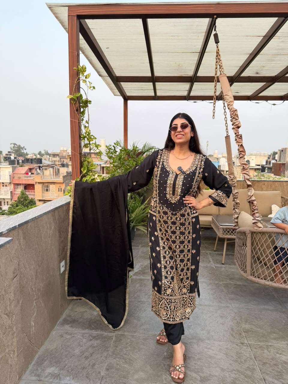 Chinon 3pc,partywear suit with all handwork