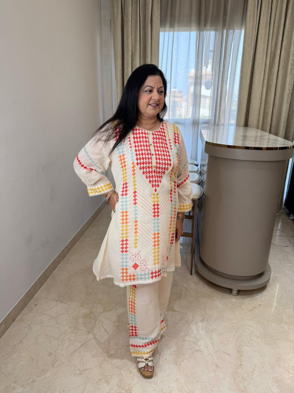 Pure mul cotton printed 2pc, co-ord set with pure cotton lining