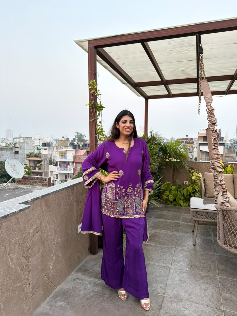 Karwa special, bell bottom 3pc,set all handwork