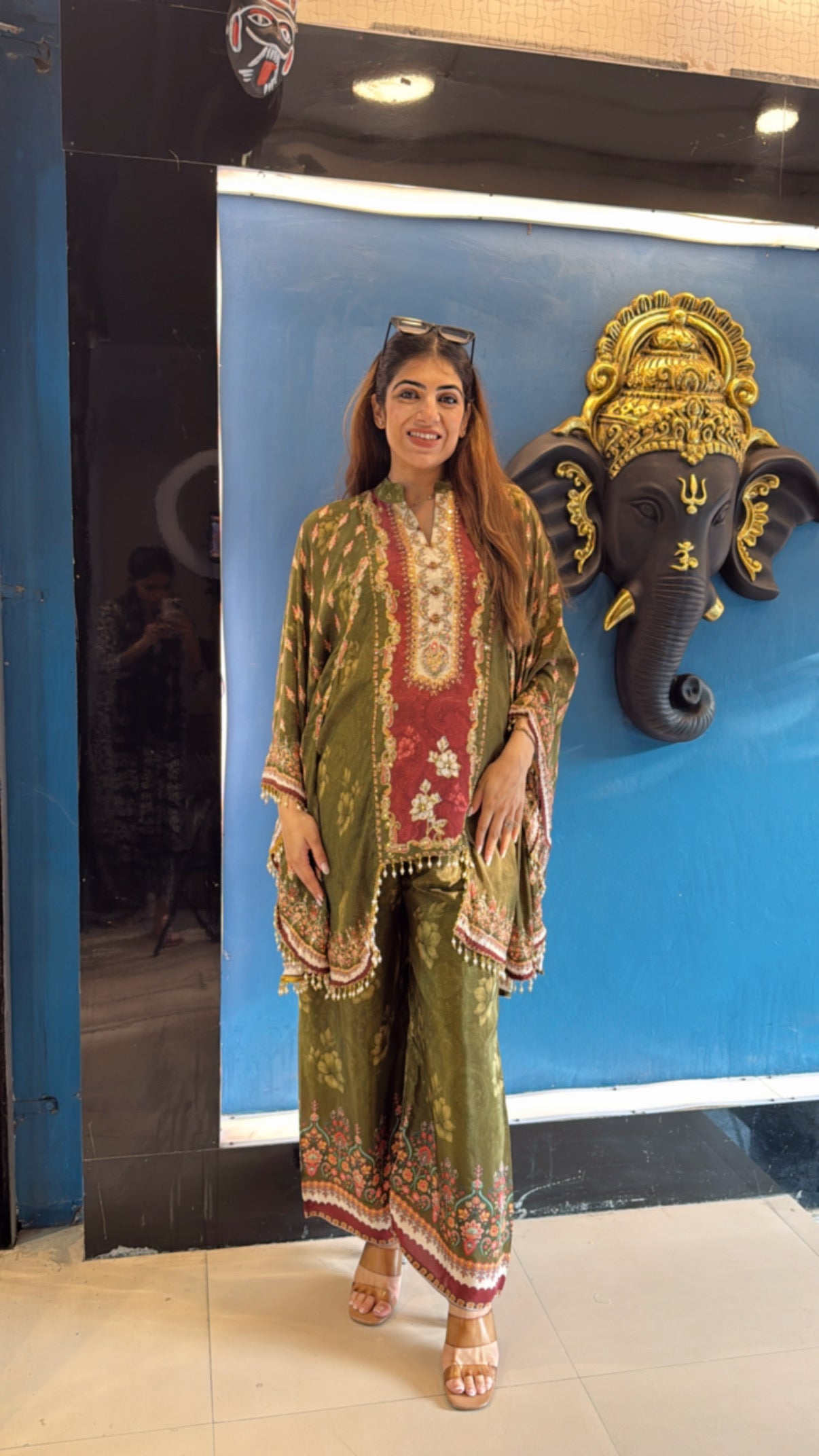 Digital Crepe Indo-Western Set