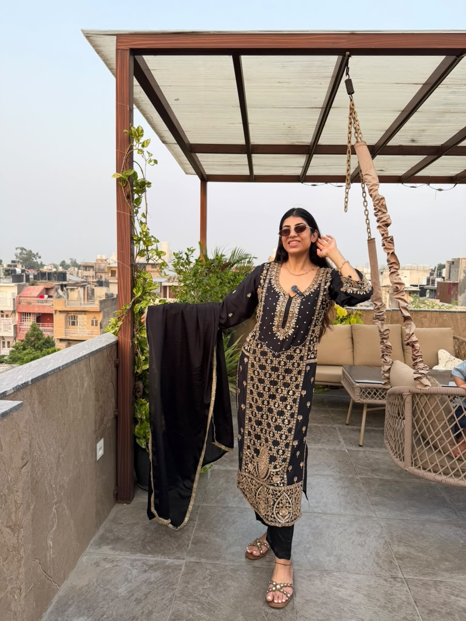 Chinon 3pc,partywear suit with all handwork
