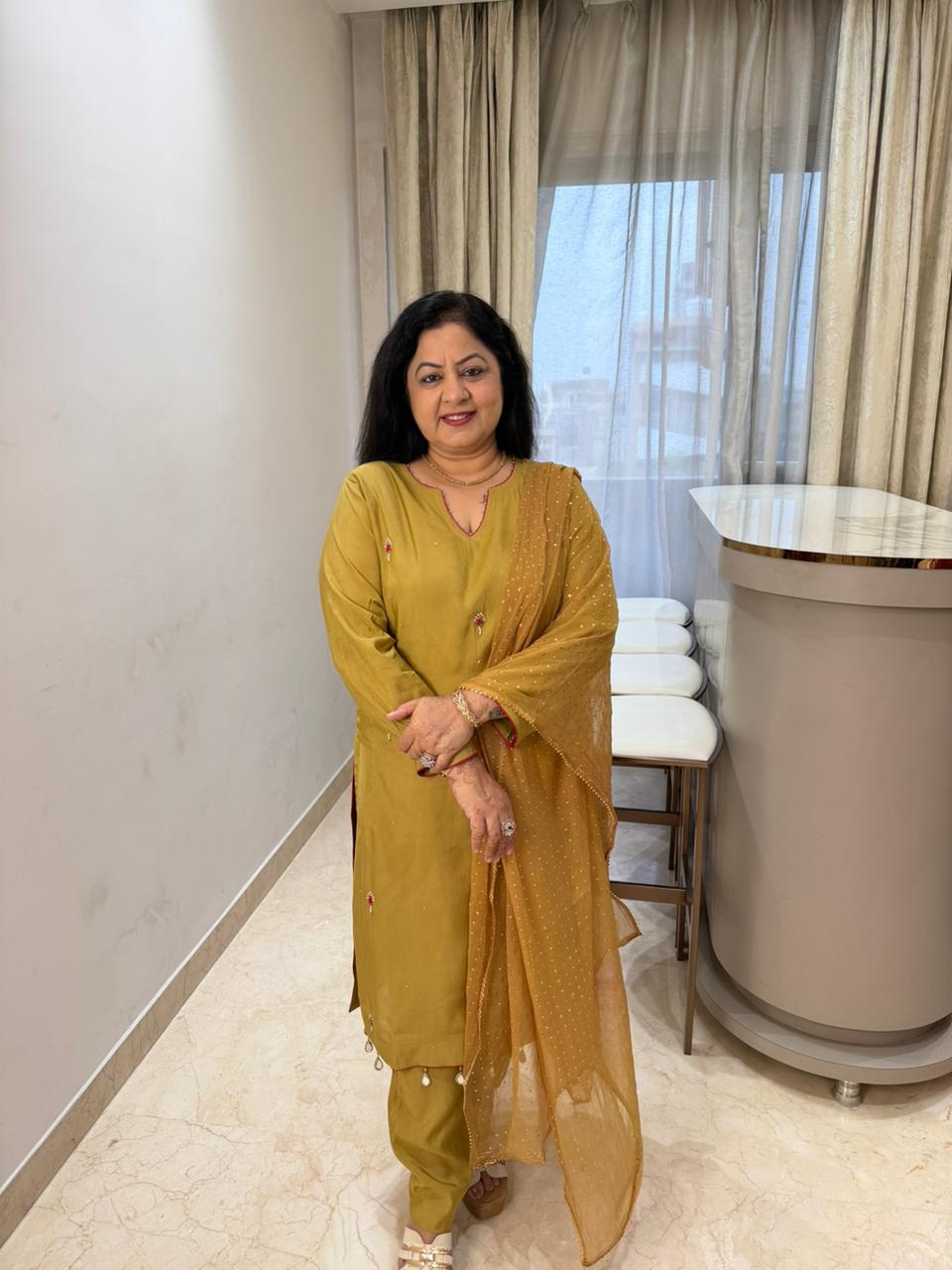 Cotton chanderi 3pc,suit inside cotton lining with mukesh duppata