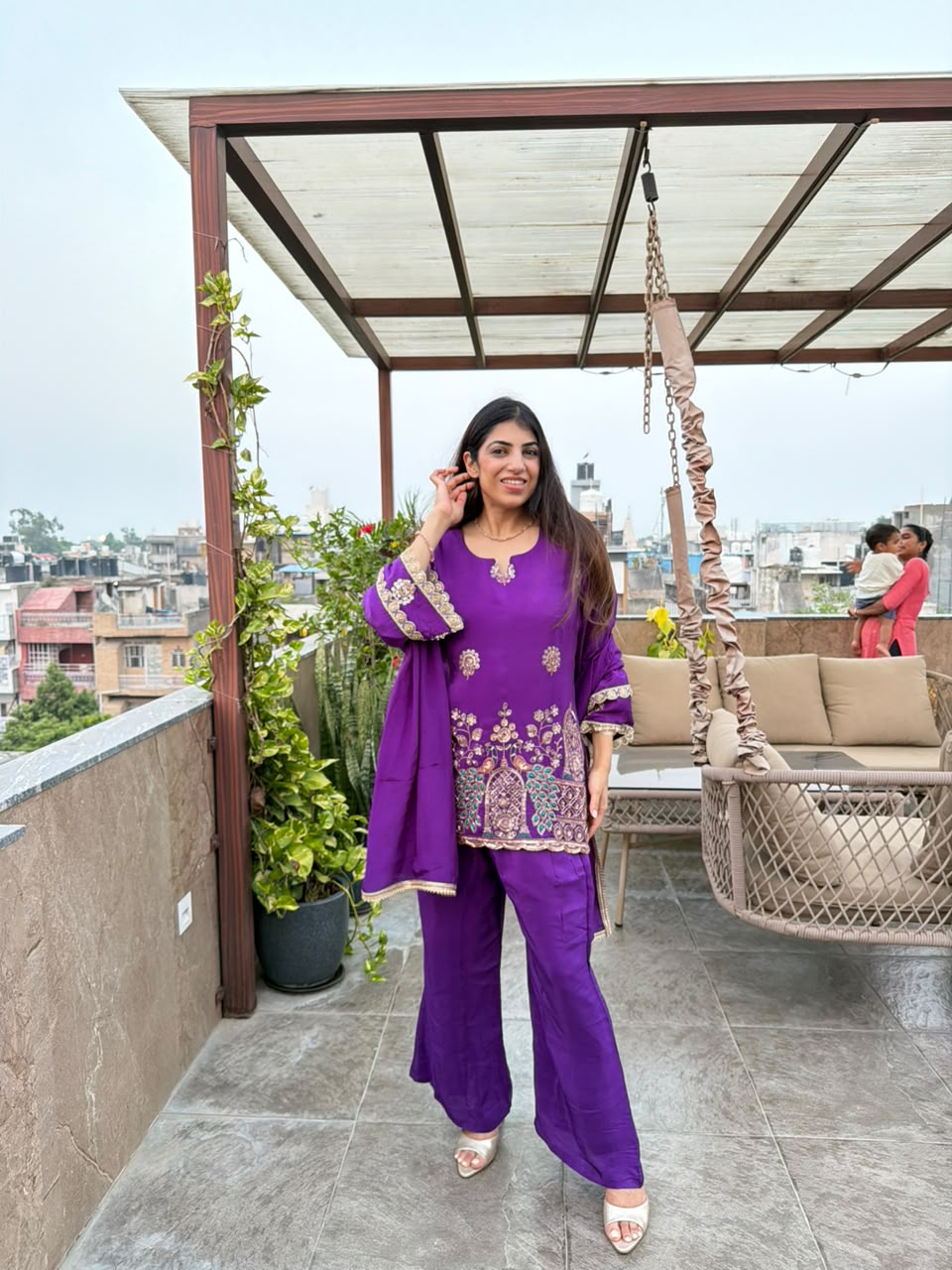 Karwa special, bell bottom 3pc,set all handwork
