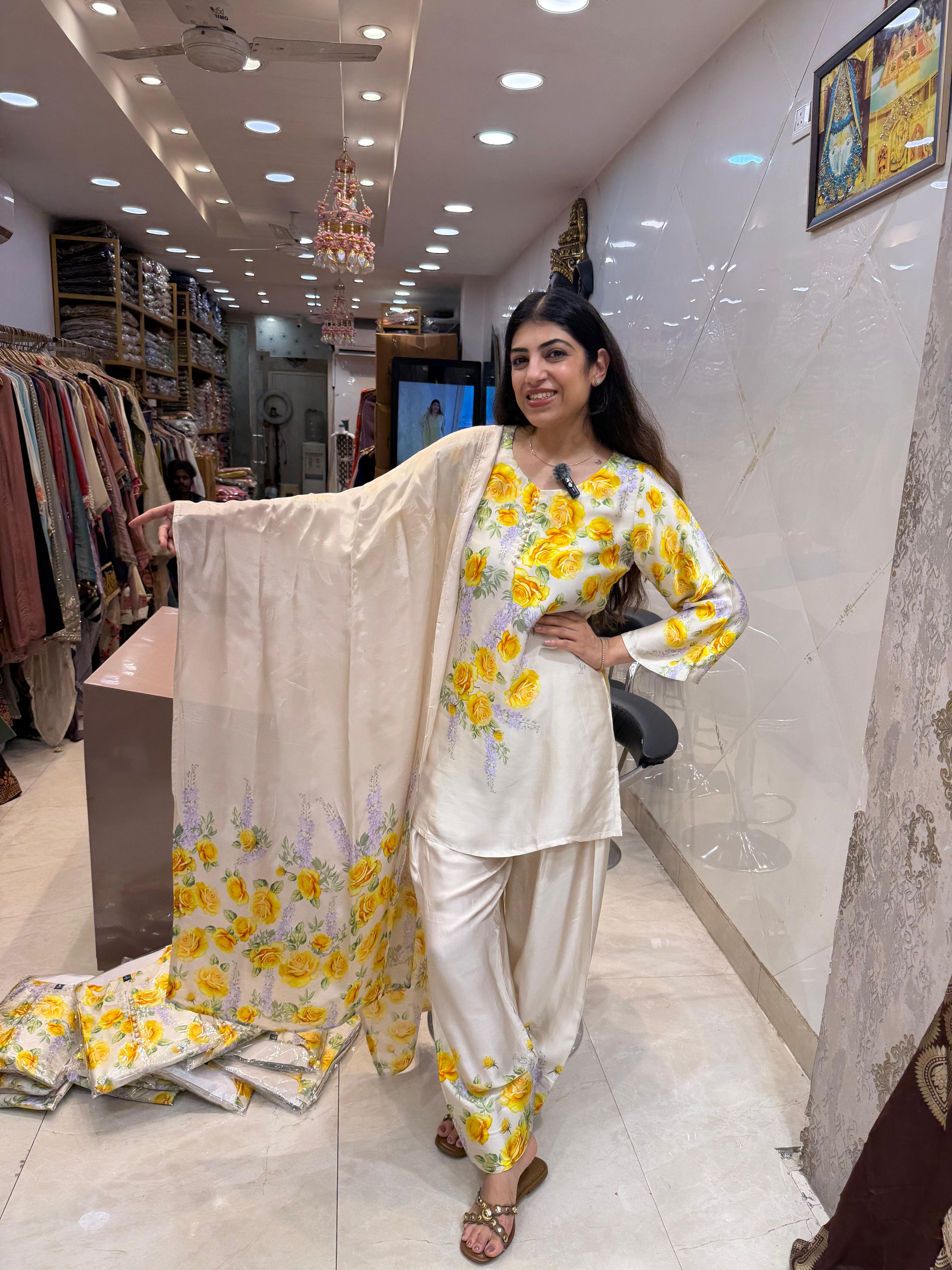 Armani crepe digital print farshi salwar suit