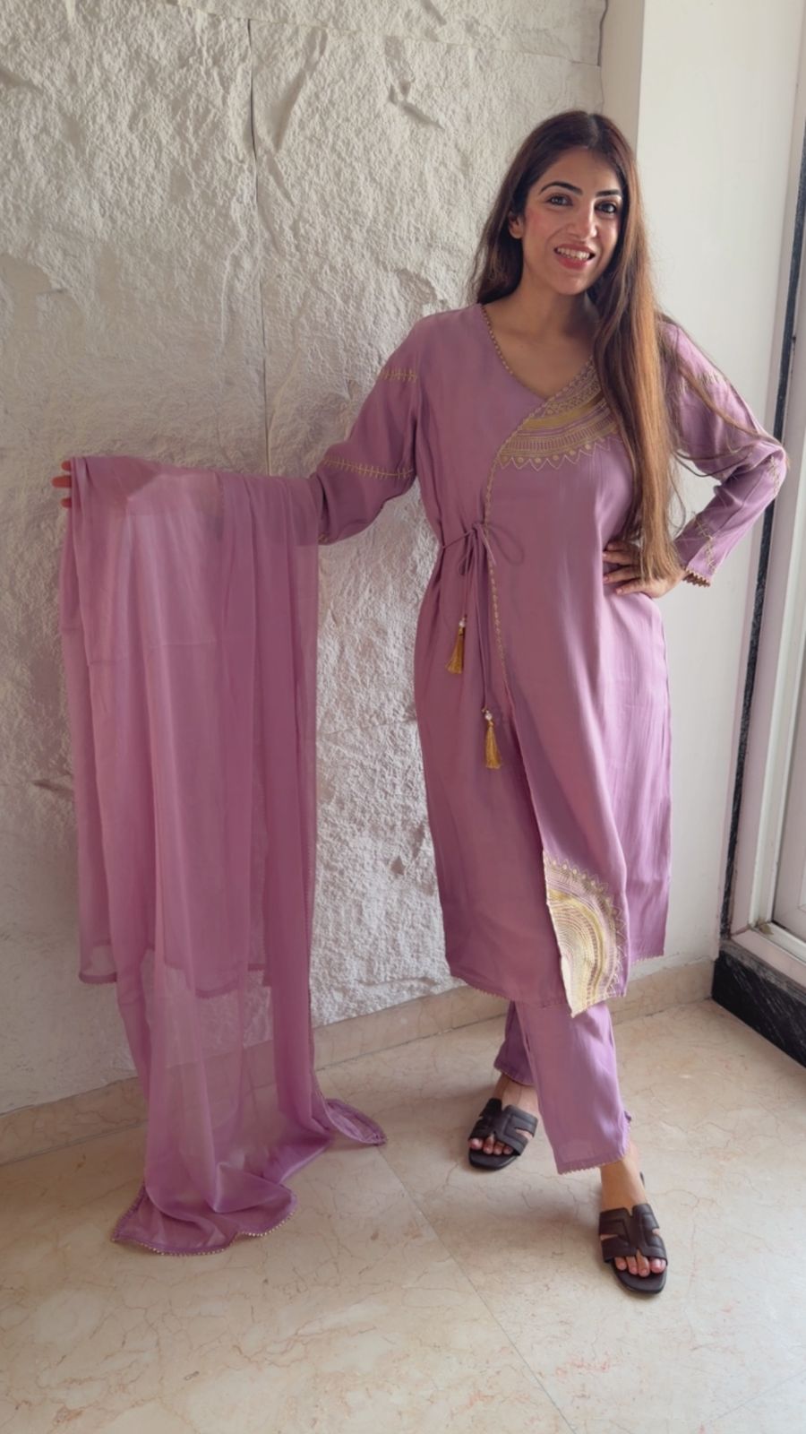 Zara cotton 3 pc set With angrakha style