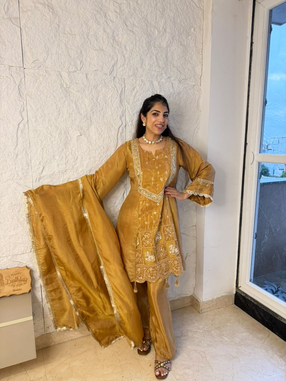 3,pc handwork embroidery partywear suit