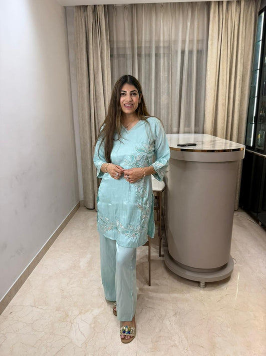 Glass tissue handwork 2 pc co-ord set