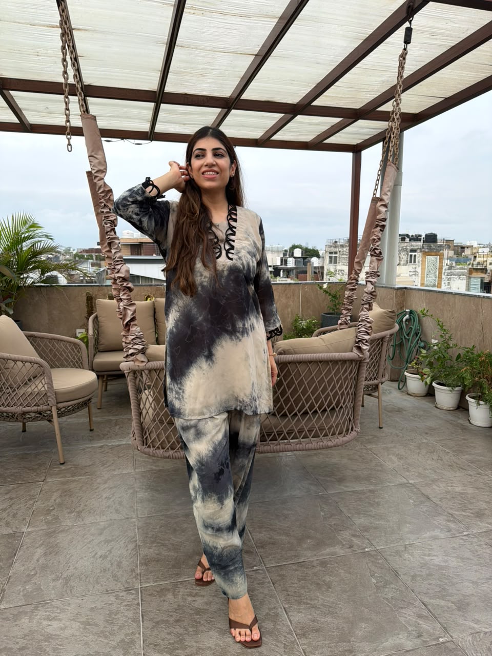 Georgette Tie and dye Two piece co-ord set