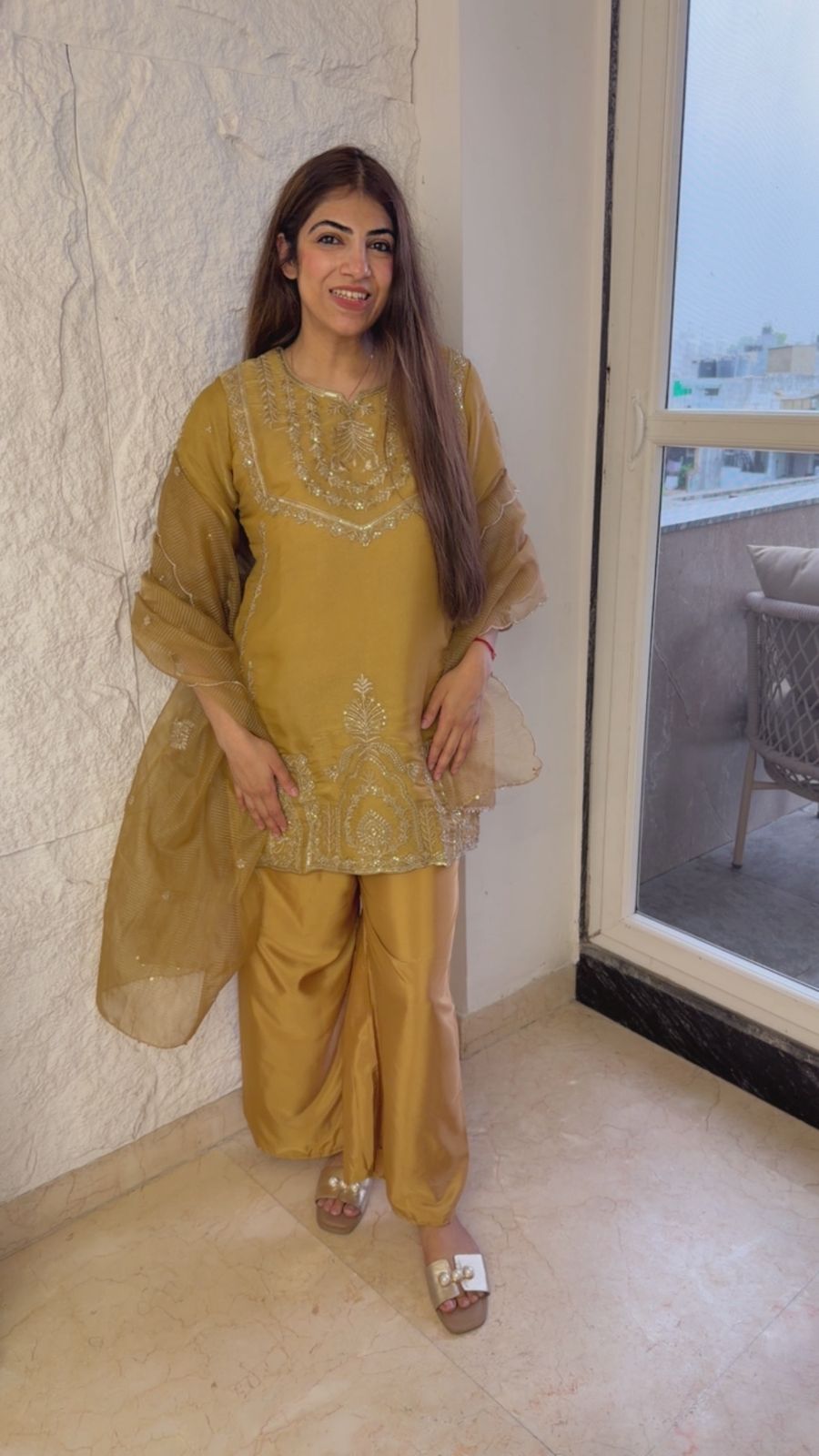 Tissue 3 pc suit with organza dupatta
