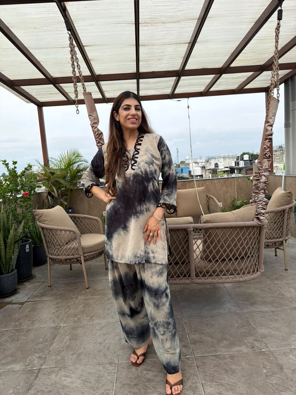 Georgette Tie and dye Two piece co-ord set