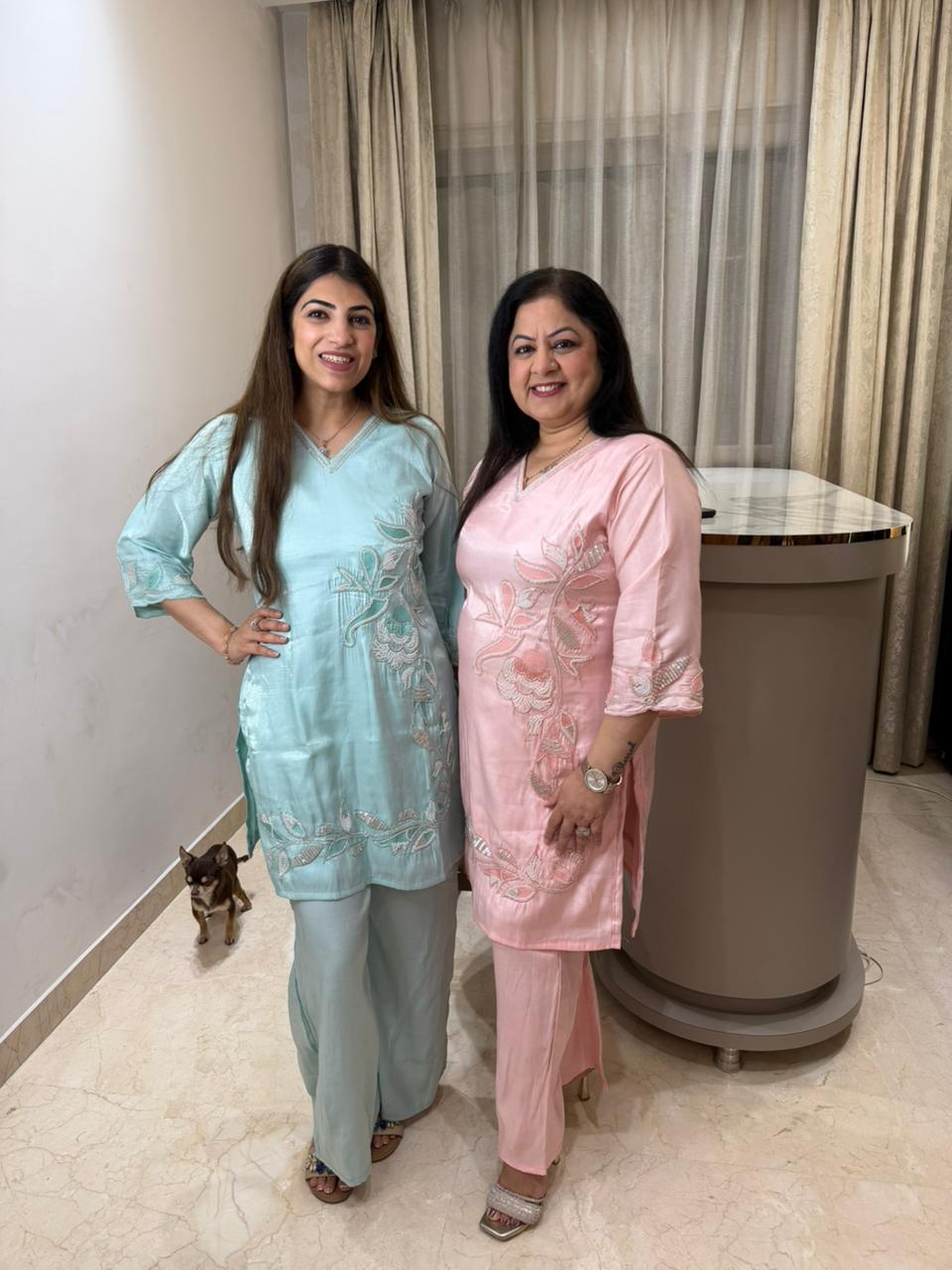 Glass tissue handwork 2 pc co-ord set